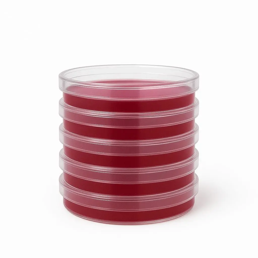 Placas Petri 90x15 mm Agar Bilis y Rojo Violeta 5 pzs