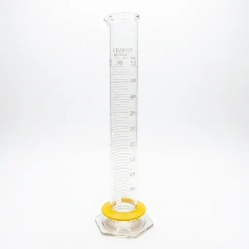 [20024-500] Probeta B, base hex. vidrio, c/bumper 500 mL KIMAX