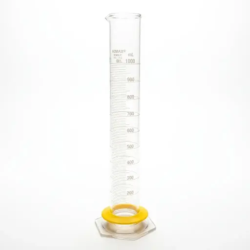 [20024-1000] Probeta B, base hex. vidrio, c/bumper 1000 mL KIMAX